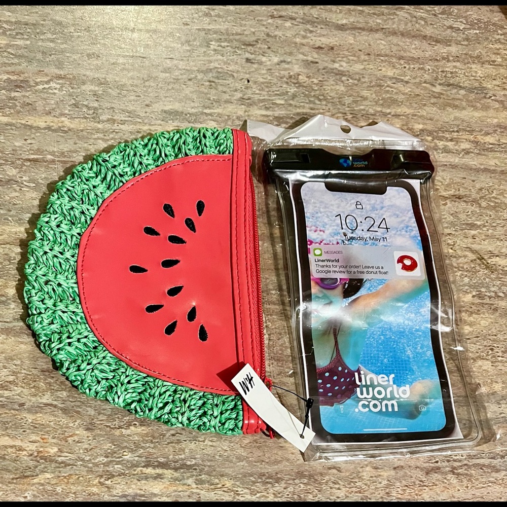Bundle set of H & M make up bag and waterproof phone pouch/ case.
